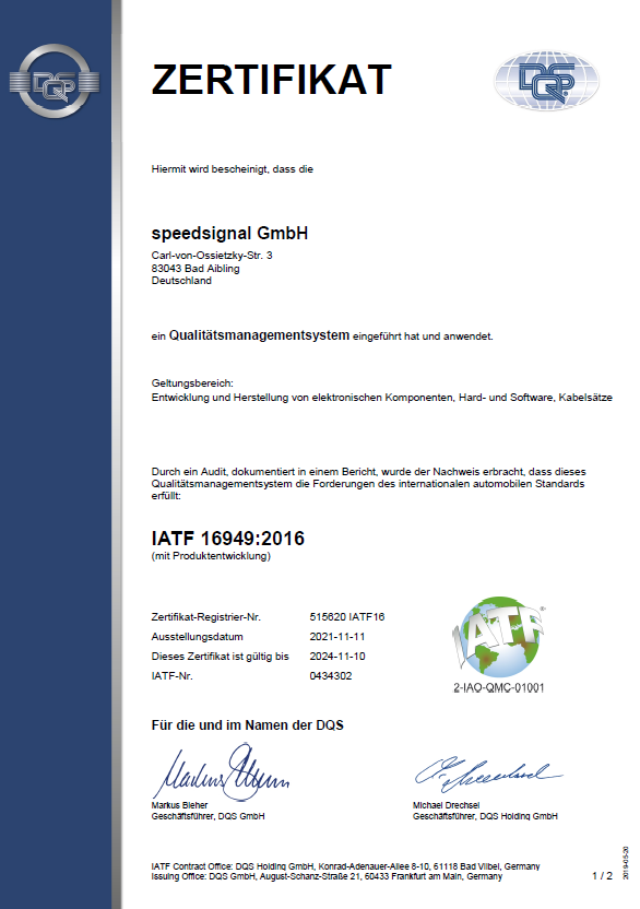 IATF16949 Zertifikat