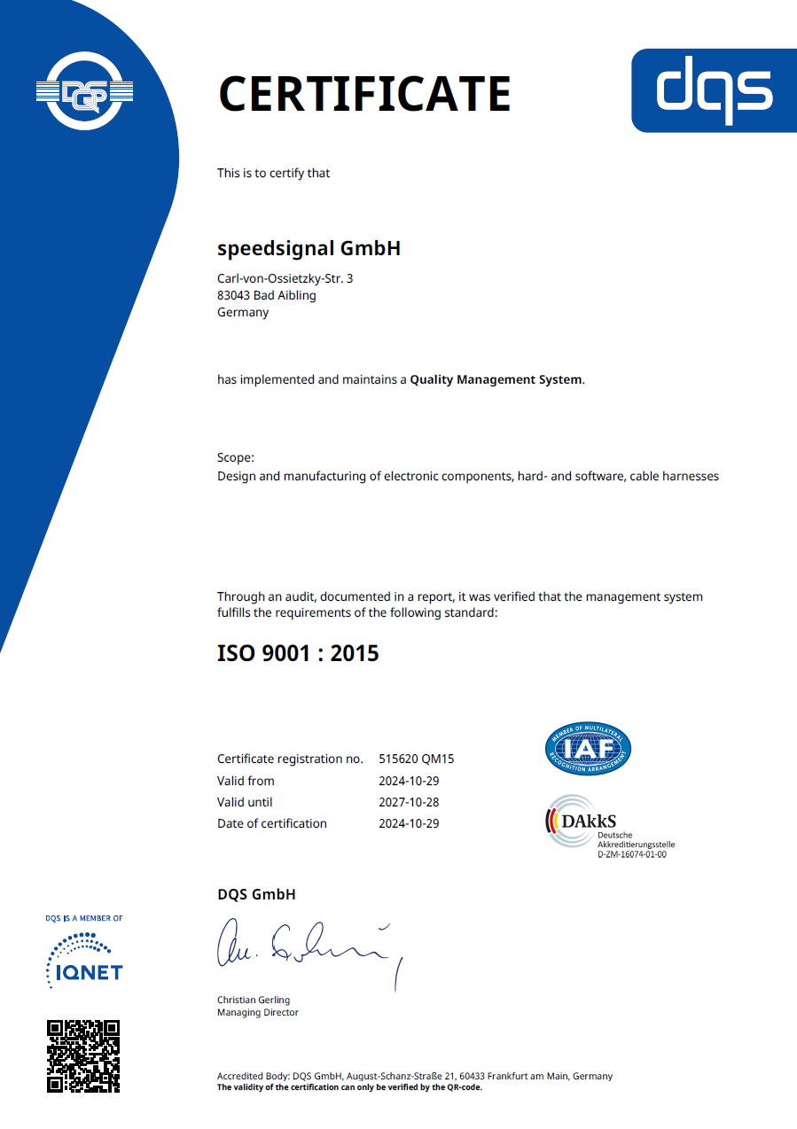 ISO 9001 certificate